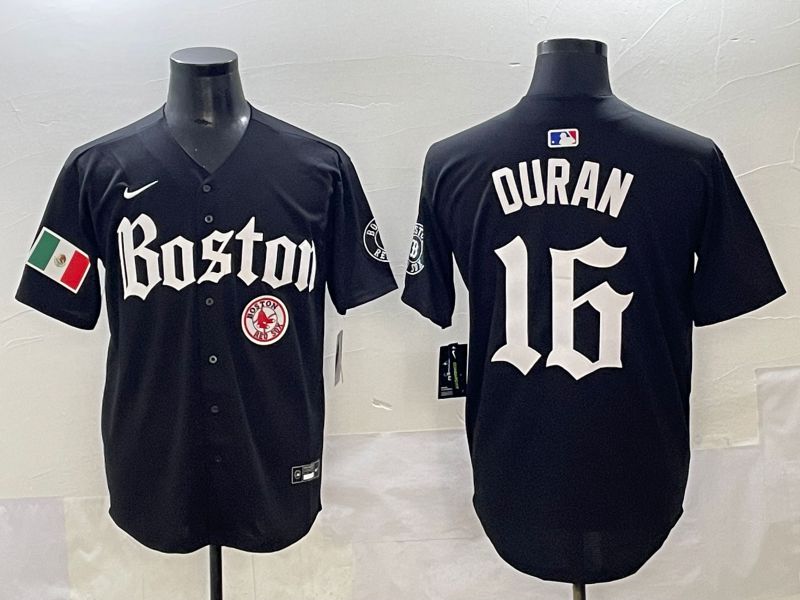 Men 2025 Boston Red Sox #16 Duran Black Five generations Joint Name Nike MLB Jersey style 19